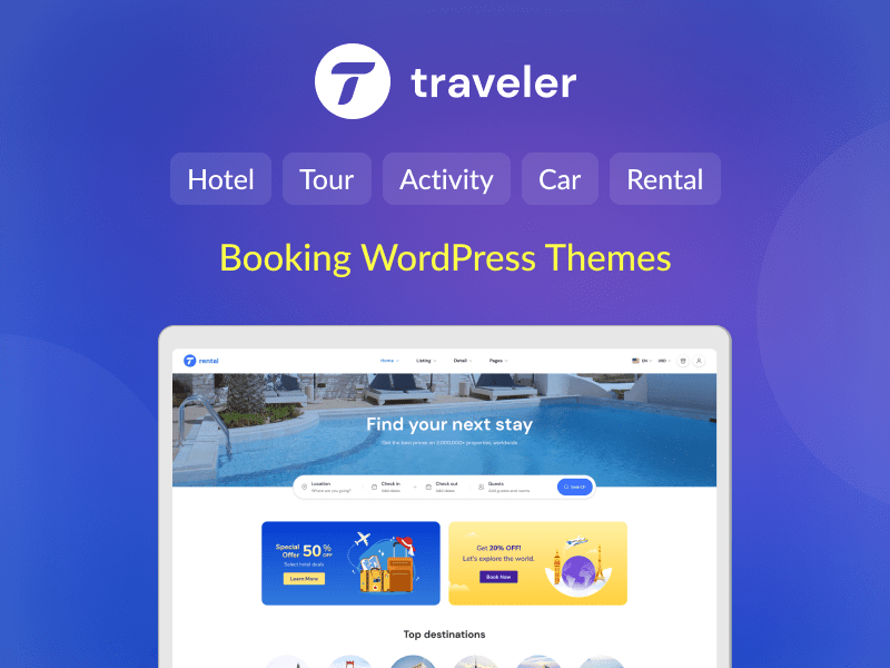 Traveler - Travel Booking WordPress Theme